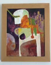 Used, VINTAGE Modern Abstract Acrylic Oil Painting on Canvas Framed 19.5X23.5in for sale  Shipping to South Africa