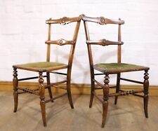 Nice Quality Antique pair of carved Arts and crafts occasional / bedroom chairs for sale  Shipping to South Africa