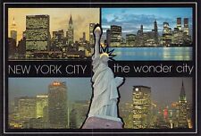 1982 NY City @ Night Skyline World Trade Center estátua PERFEITO ESTADO 4x6 cartão postal CT2 comprar usado  Enviando para Brazil