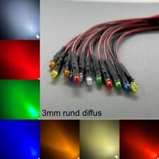 Usado, verkabelt 3mm LEDs rund diffus alle Farben 3 mm LED Widerstände comprar usado  Enviando para Brazil