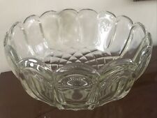 Vintage Punch Bowl LE Smith Old Dominion Pattern Mid Century HeavyGlass 13”x9.5” for sale  Shipping to South Africa