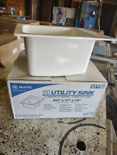 Mustee Model 11 Utility Sink 20x17x10 Self Rimming White Fiberglass New Old Stoc for sale  Shipping to South Africa