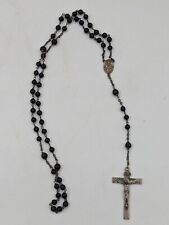 Vintage Prata Esterlina - Pingente Crucifixo Cruz de Jesus 21" Colar Rosário 925, usado comprar usado  Enviando para Brazil