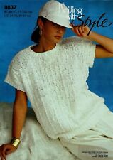 Style Cotton DK KNITTING PATTERN, Women Loose Fitting, Cap Sleeved Sweater for sale  Shipping to South Africa