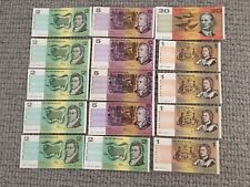 Billetes australianos de $1,$2 de $5,$20 1982-1991 x 15 segunda mano  Embacar hacia Argentina