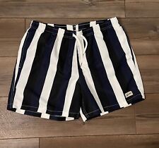 Bather Mens Swim Trunks Shorts Navy Blue Black Vertical Stripes Sz L for sale  Shipping to South Africa