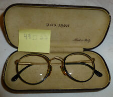 Gafas redondas de colección Giorgio Armani GA 145 negro y dorado 49-22 mm lente de vidrio segunda mano  Embacar hacia Argentina