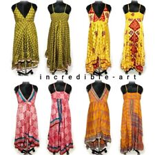 10 Pçs Atacado Lote Com Vestido De Seda Vintage Sari Helter Vestido Multicolorido Boêmio comprar usado  Enviando para Brazil
