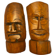 Pair tiki moai for sale  Burlington