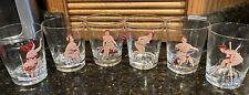 Vintage Duane Bryers Hilda 6 Glass Set Curvy Pinup Highball MCM Barware Rare for sale  Shipping to South Africa