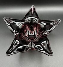 Tigela de vidro boêmia tcheca roxa profunda formato de estrela do mar arte base transparente e pontas comprar usado  Enviando para Brazil
