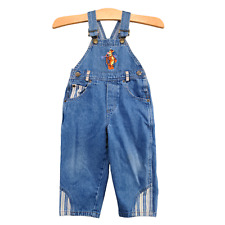 Pooh Baby Toddler Denim Bib Overalls Blue 2T Tigger Embroidered Cotton Vintage comprar usado  Enviando para Brazil