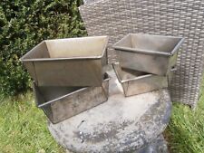 4 x VINTAGE TRADITIONAL 50's KITCHEN FOLDED METAL CAKE BREAD LOAF BAKING TINS for sale  Shipping to South Africa