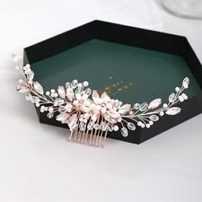 Pente de cabelo feito à mão flor pérola cristal roupa de noiva acessórios de cabelo de casamento comprar usado  Enviando para Brazil