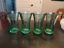 Vintage Libbey Green Glasses Coca Cola Coke Flared Tumblers Heavy 16oz Set of 4 for sale  Shipping to South Africa