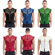 Used, Mens Tops Motto Party Vest Lace Up Costume Halloween Jacket Cosplay Coat for sale  Shipping to South Africa