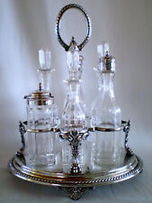 English Victorian silverplate cruet set 6 bottles, used for sale  Canada