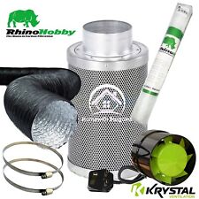 Kit de filtro de carbono Rhino Hobby ventilador de extração de odor de ar duto combinado hidroponia, usado comprar usado  Enviando para Brazil