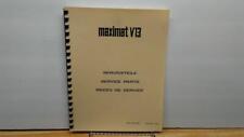 EMCO Maximat V13 Service Parts Manual for sale  Shipping to South Africa
