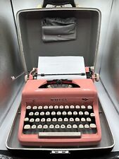 Vintage 1950's PINK Royal Quiet Deluxe Typewriter w/ Tweed Case Dust Cover READ for sale  Shipping to South Africa