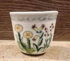Vintage RORSTRAND Sweden vase / cup with painted wild flowers for sale  Shipping to South Africa