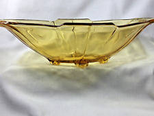 Usado, Tigela de servir vintage de vidro art déco Chevron em forma oval frutas etc linda. comprar usado  Enviando para Brazil