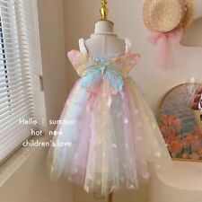 Kids Girl Summer Dress Butterfly Wings Sleeve Dance Princess Dress Clothes Gift for sale  Shipping to South Africa