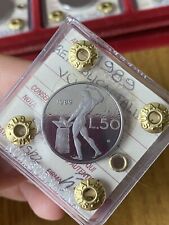 Moneda de la República Italiana 50 libras volcán 1989 sellada a prueba segunda mano  Embacar hacia Argentina
