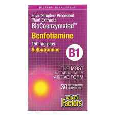 2 factores naturales, biocoenzimados, B1, benfotiamina más sulbutiamina, 150 mg, segunda mano  Embacar hacia Argentina