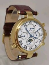 Vtg Stauer Graves '33 Triple Date 24hr Moonphase Gold Tone Automatic Gents Watch for sale  Shipping to South Africa