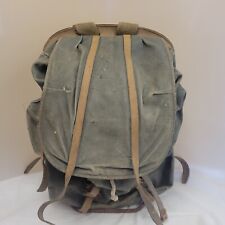 Vintage Khaki Green Canvas Hiking Backpack W/ Metal Frame for sale  Shipping to South Africa