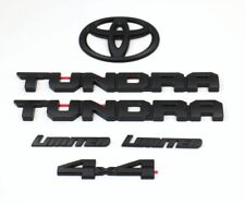 6 PC TOYOTA 2022-2024 Tundra LIMITED 4X4 Matte Blackout Overlays Emblem Badge for sale  Shipping to South Africa