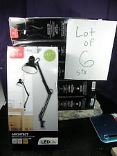 Used, LOT OF 6 Globe Electric Architect 32" Black Swing-Arm Clamp-On Desk Lamps for sale  Shipping to South Africa
