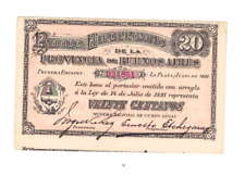 ARGENTINA BANCO HIPOTECARIO DE LA PROVINCIA 1891 20 CENTAVOS PS613 segunda mano  Embacar hacia Argentina