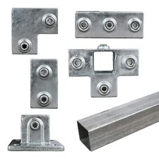 Industrial Handrail Galvanised Mild Steel Square Key Clamp Fittings Box Section for sale  Shipping to South Africa