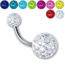 Belly button piercing piercing banana rod 1.6 with crystal ball gel coating epoxy  for sale  Shipping to South Africa