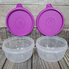 2 tazones de aperitivo Tupperware púrpura Little Ideal 8 oz contenedor de almuerzo #1403 Usado en excelente condición segunda mano  Embacar hacia Argentina