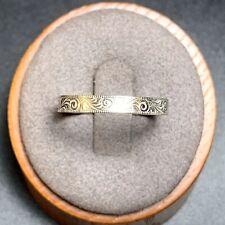 VTG Solid Sterling Silver 925 Engraved Scroll Design Band 3mm Ring Size 8.75 for sale  Shipping to South Africa