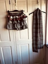Used, Tartan Check Hand Made Rara Wrap Over Skirt With Scarf Size See Description for sale  Shipping to South Africa