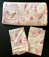 Used, Pottery Barn Kids Birdcage Pink Full Queen Double Duvet Pillowcase Shams Set for sale  Shipping to South Africa