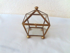 Vintage Glass and Brass Curio Cabinet Display Case 9" X 6" X 2.5" for sale  Shipping to South Africa