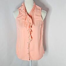 Blouse by Loft Pink Salmon Color Ruffled Size XS, used for sale  Shipping to South Africa