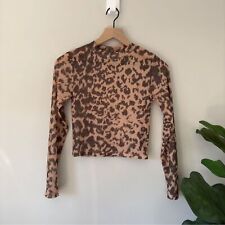 Tecido de malha ASOS estampa animal crop top elástico poliéster elastano manga longa em excelente estado usado comprar usado  Enviando para Brazil