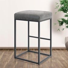 30" Barstool w/ Grey Pleather Seat Backless w/ Footrest BNIB for sale  Shipping to South Africa