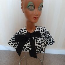 Cruella De Ville 101 Dalmatian Collar Shawl Stole Wrap Fancy Dress Black Bow for sale  Shipping to South Africa