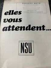 Catalogue brochure nsu d'occasion  Estaires