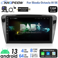 DAB + 4 + 64GB Android13 8-rdzeniowe radio samochodowe GPS Nawigacja CarPlay do SKODA Octavia III 5E na sprzedaż  Wysyłka do Poland