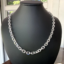 Used, Silver Chain Anchor Chain Diamond Necklace 8.5mm Solid 925 Silver for sale  Shipping to South Africa