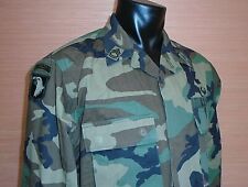 USGI Army 101 Airborne Assault Woodland BDU Camo Combat Coat Jacket Medium Long for sale  Shipping to South Africa