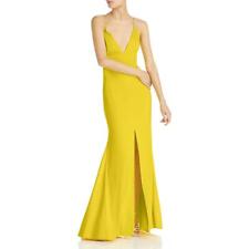 Aidan by Aidan Mattox Womens Yellow Mermaid Evening Dress Gown 4 BHFO 3019 for sale  Shipping to South Africa